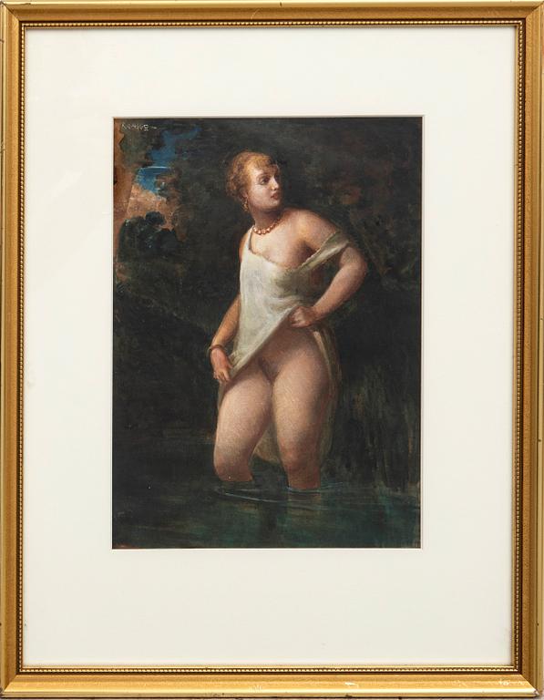 Carl Axel Krawe, gouache, signed.