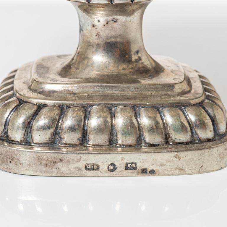 Confectionery bowl and cream jug, low-grade silver, Empire, 19th Century.