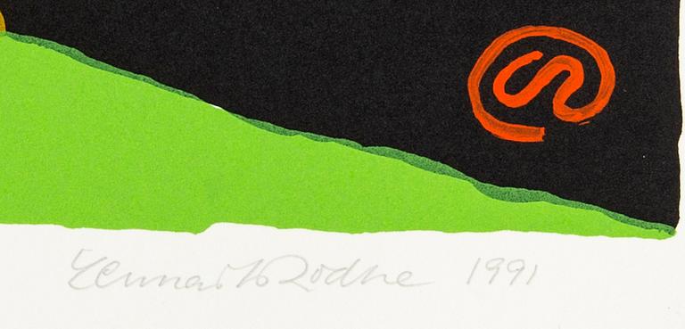 Lennart Rodhe, lithograph in colours signed dated and numbered 1991 28/50.