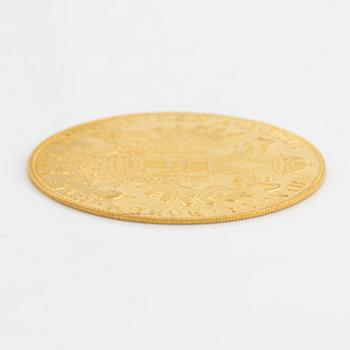 Guldmynt, Österrike-Ungern, 4 Ducat, 1915, senare prägling.