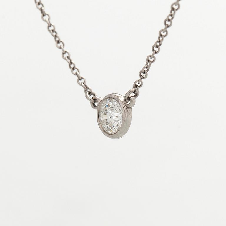 Tiffany & Co, Elsa Peretti, a platinum necklace, "Diamonds by the Yard' with a brilliant-cut diamond.