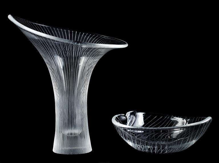 VAS samt SKÅL, glas, Tapio Wirkkala, Iittala, sign o dat -54.