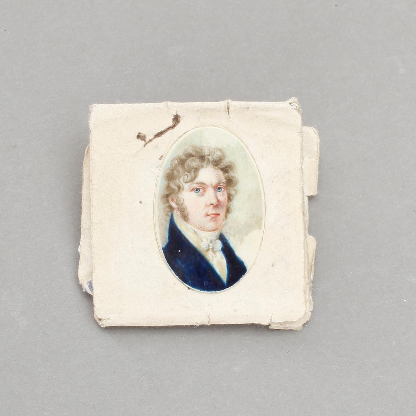 MINIATYRER, 3 stycken, gouache på ben, 1800-tal.