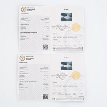 Örhängen med briljantslipade diamanter, med IGI report.