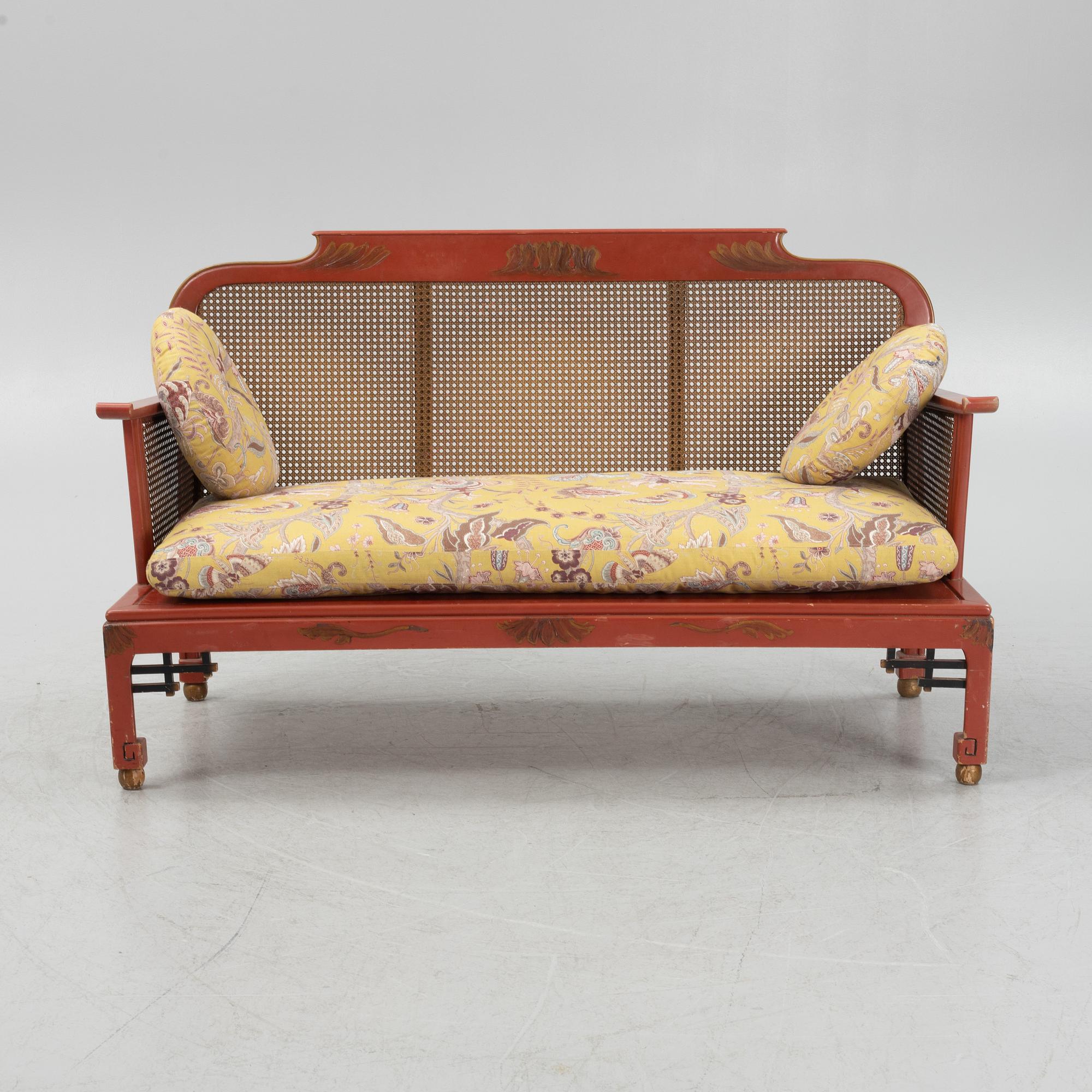 A Swedish Grace sofa, armchair and coffee table, Herbert Anderssons Möbelverkstäder, 1920's.