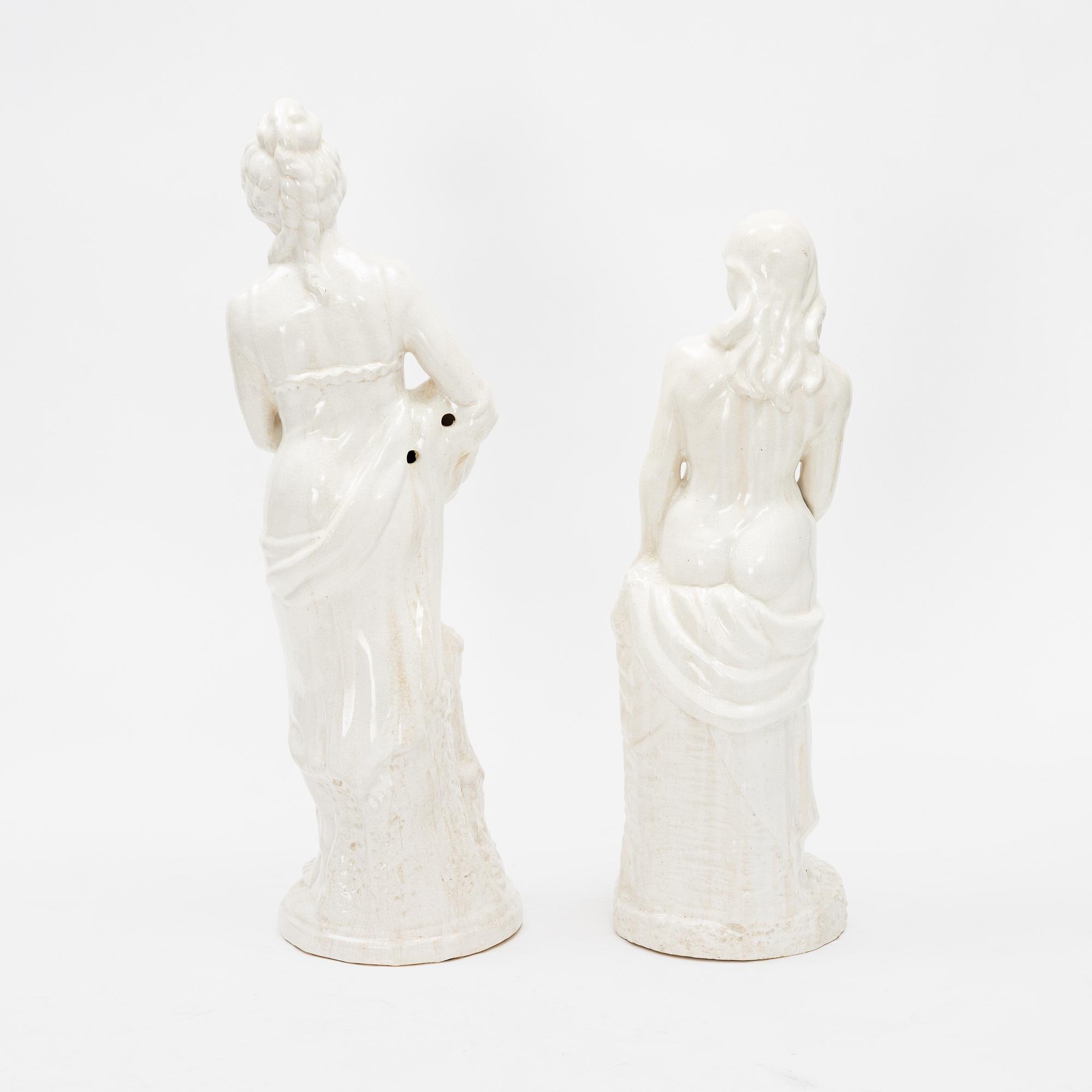 A pair of ceramic sculptures, late 20th Century.