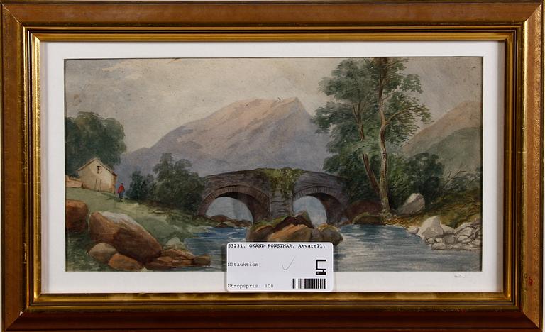 OKÄND KONSTNÄR. Akvarell.