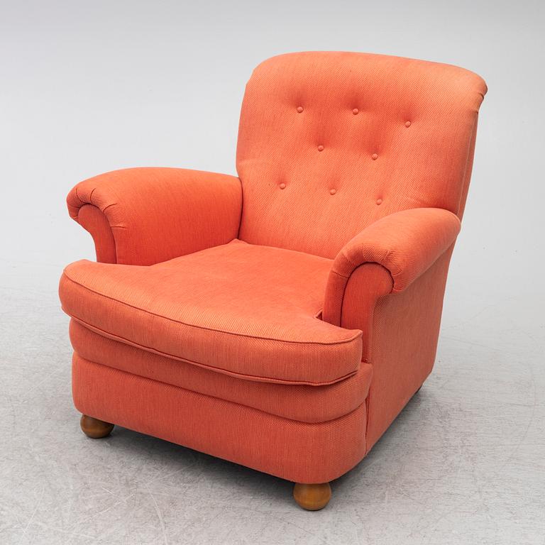 Josef Frank, Armchair with footstool, model 336, Svenskt Tenn.