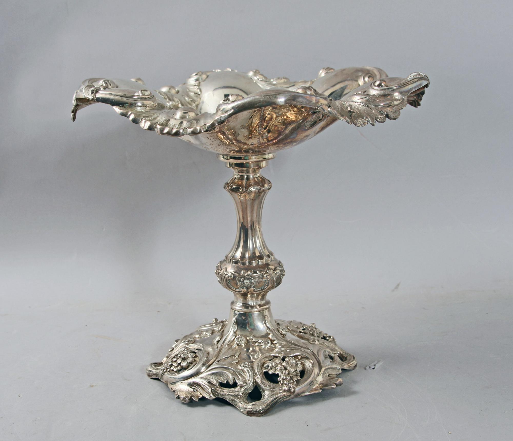 UPPSATSSKÅL, silver, nyrokoko, Möllenborg Feron 1856, vikt 1180g.