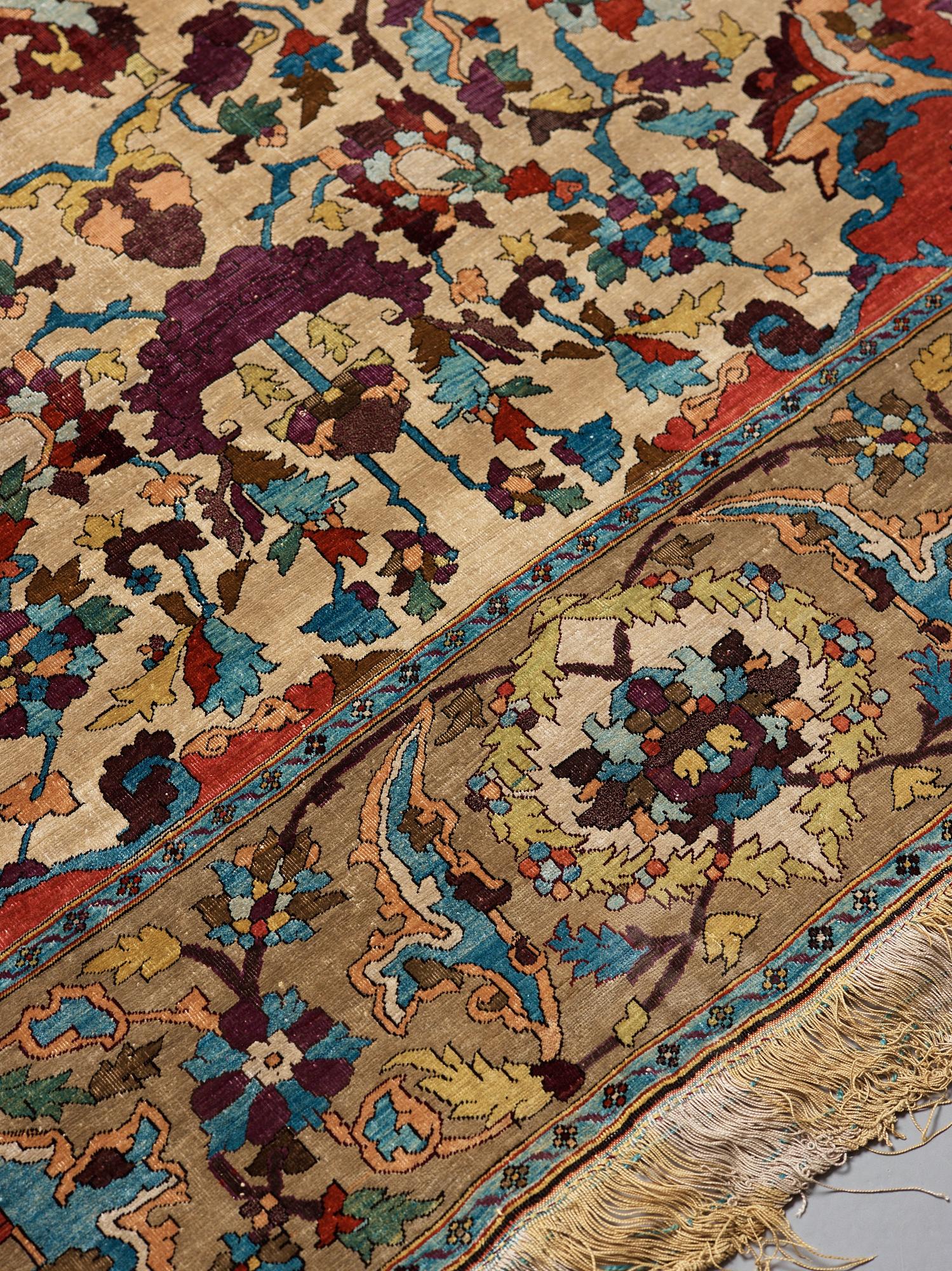 MATTA. Antik silke Keshan s.k. Motachem. 202,5 x 136,5 cm.