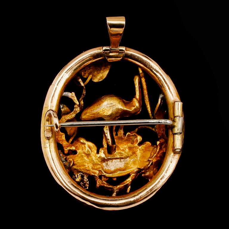 HÄNGE, 18 k guld, genombruten dekor. Vikt ca 7 g.