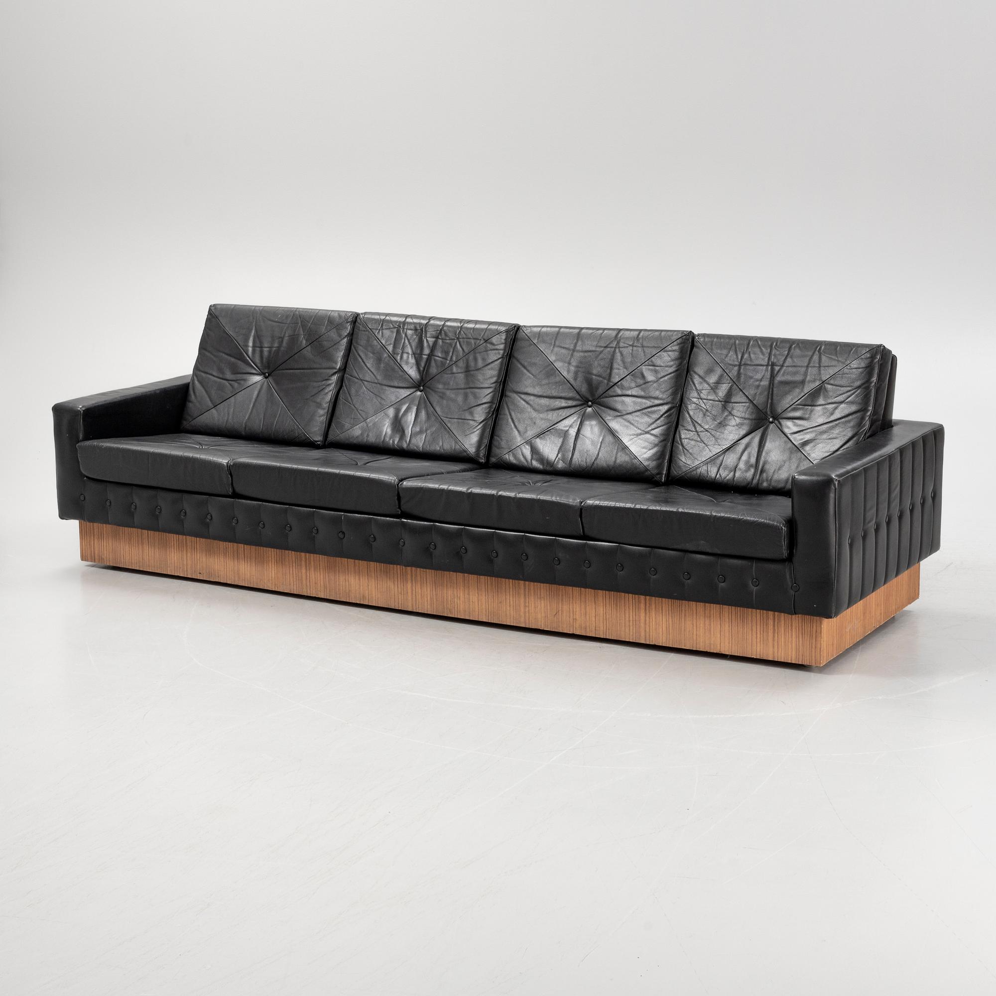 A 1970's leather sofa.