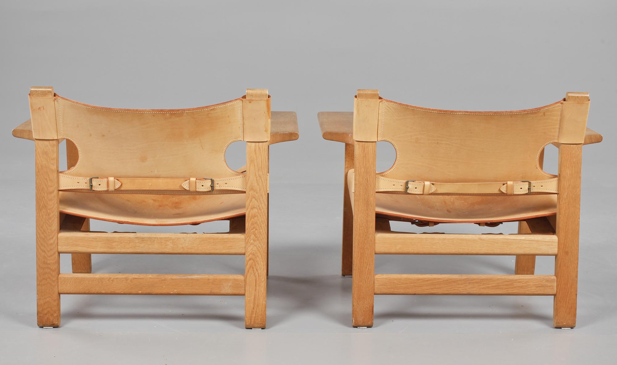 FÅTÖLJER, ett par, "Spanska stolen", Borge Mogensen, Fredericia Stolefabrik.