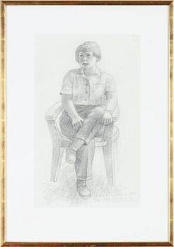 Bror Hjorth, pencil drawing, signed Bror Hjort.