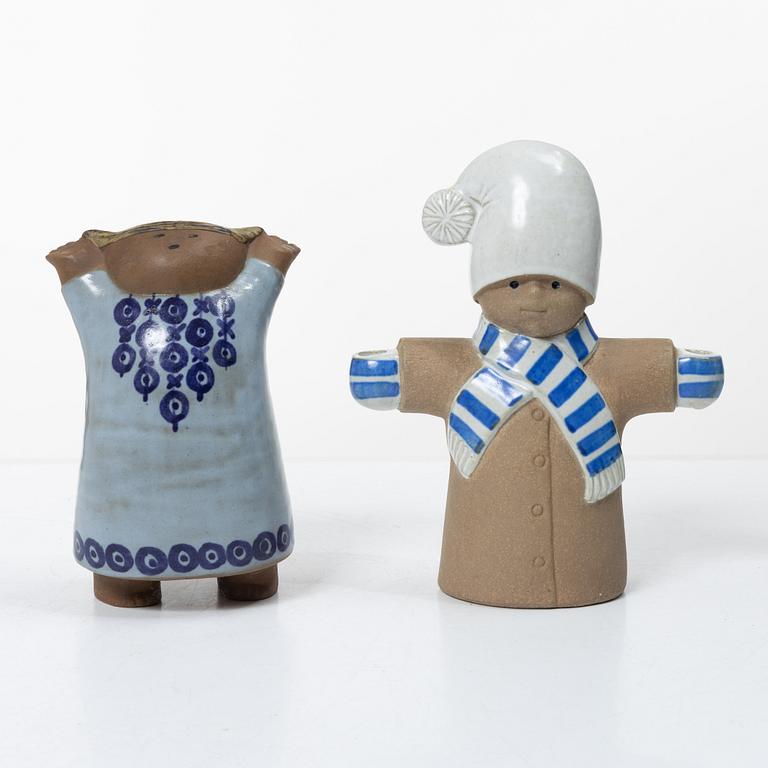 Lisa Larson, Two stoneware figurines, 'Susanna' and 'Julius', Gustavsberg.