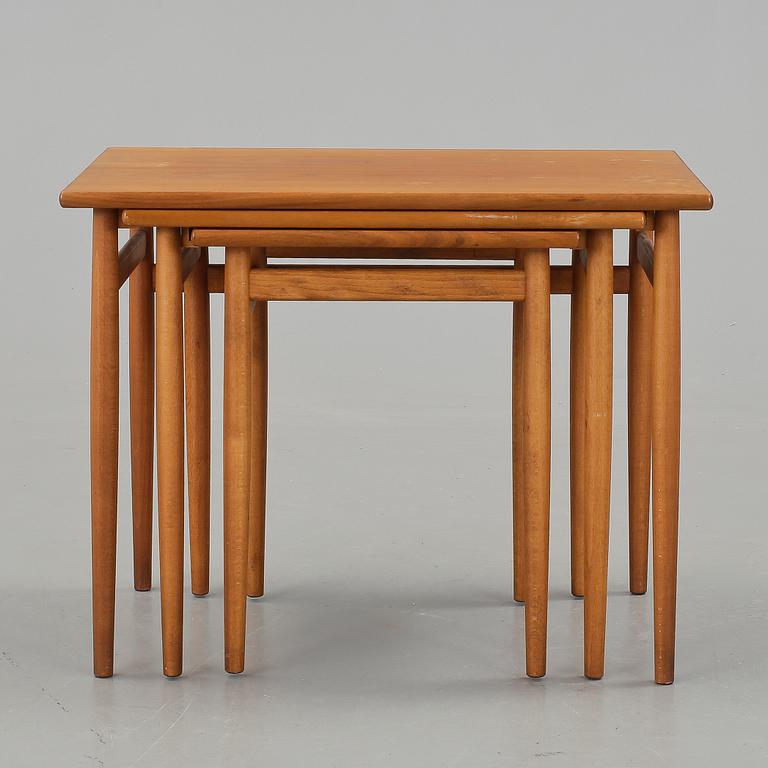 SATSBORD, 3 delar, teak, 1950-/60-tal.