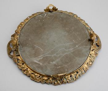 BORDSPLATEAU, förgylld mässing, 1800-tal.