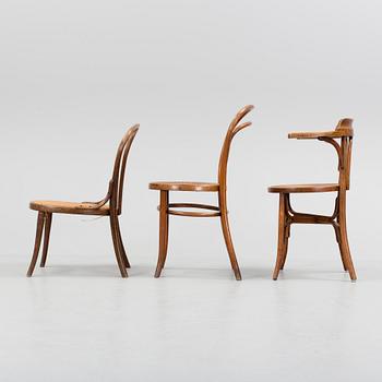 3 charir, among one is marked Thonet from the early 20th century.