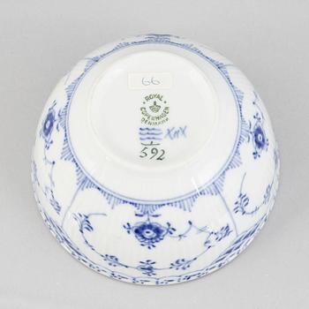 A group of three 'Blue Fluted' porcelain bowls, Royal Copenhagen, model '211', '592', '2302', 1893-1923 and 1950-60's.