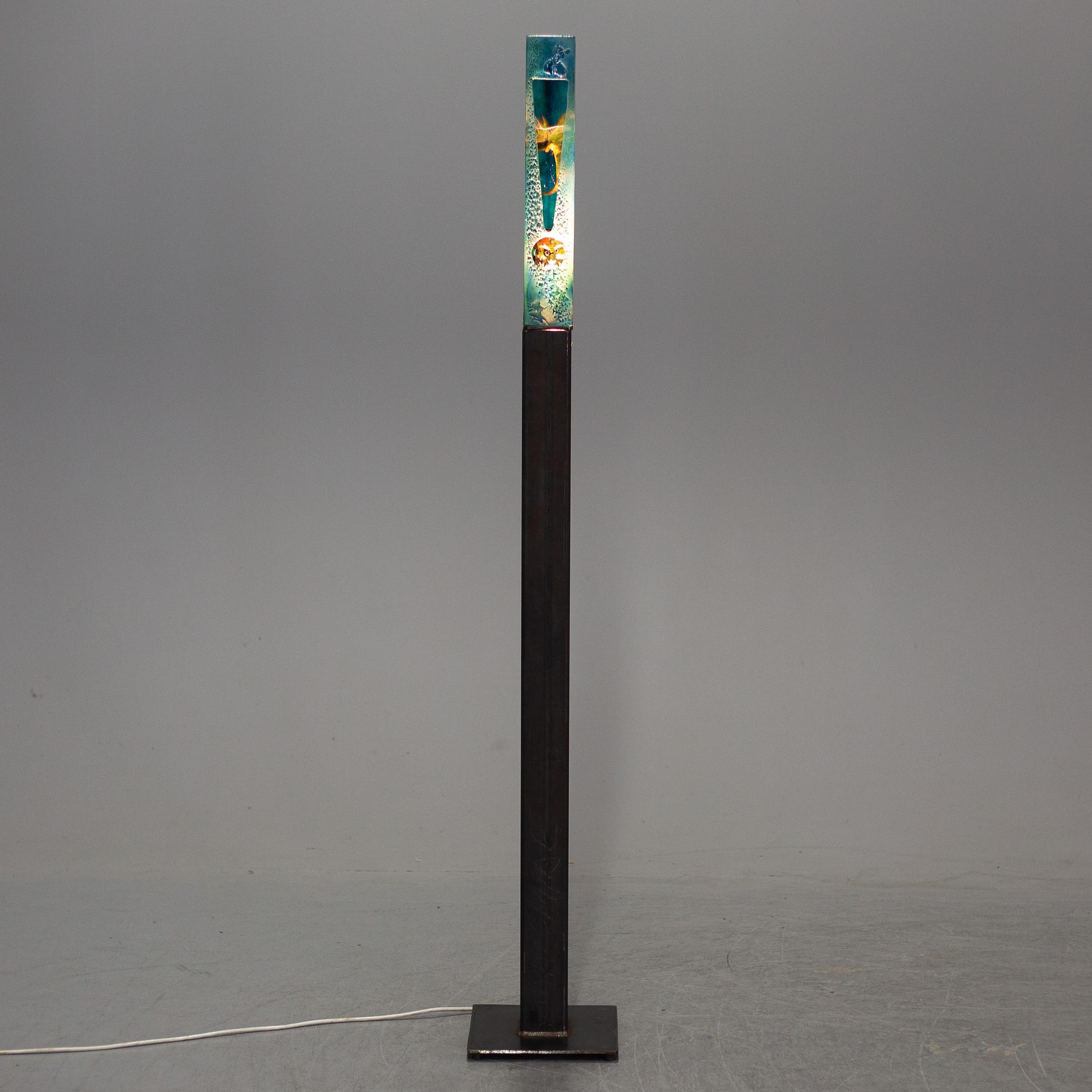 KJELL ENGMAN, a unique sand cast glass sculpture, Kosta Boda, Sweden.