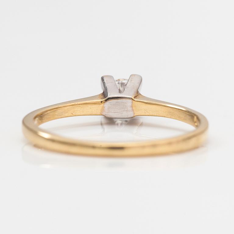 Sormus, 14K kultaa ja timantti n. 0.25 ct.