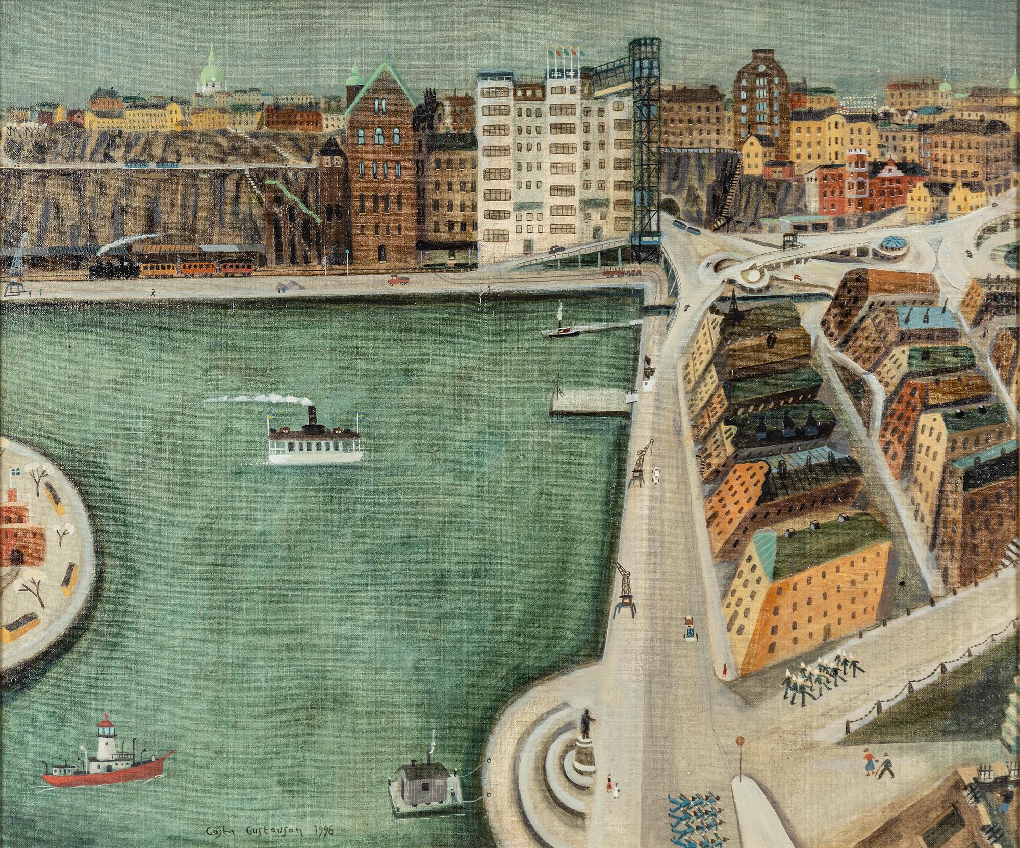 Gösta Gustavson, Vy över Gamla Stan och Slussen, Stockholm.