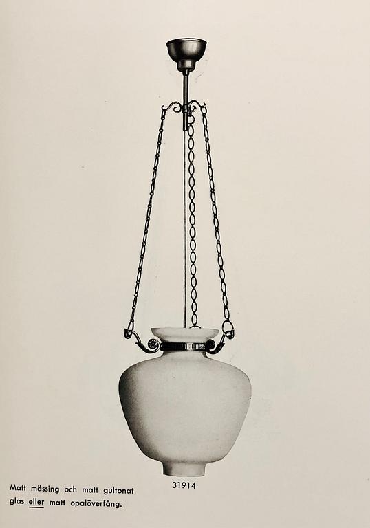 Bertil Brisborg, a ceiling lamp model "31914", Nordiska Kompaniet, 1940s-50s.