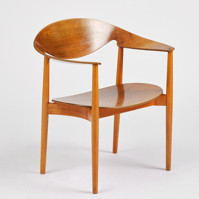 Ejner Larsen & Aksel Bender Madsen, a "Metropolitan" chair, Fritz Hansen, Denmark, 1950s.