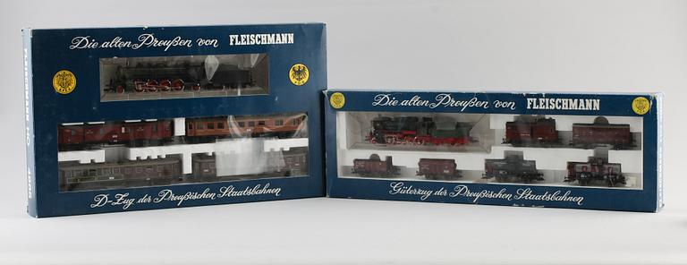 MODELLTÅGSSET, 2 st, Fleischmann, Tyskland.