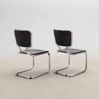 Chairs a pair, DS Stålmöbler Malmö 1930s/40s.