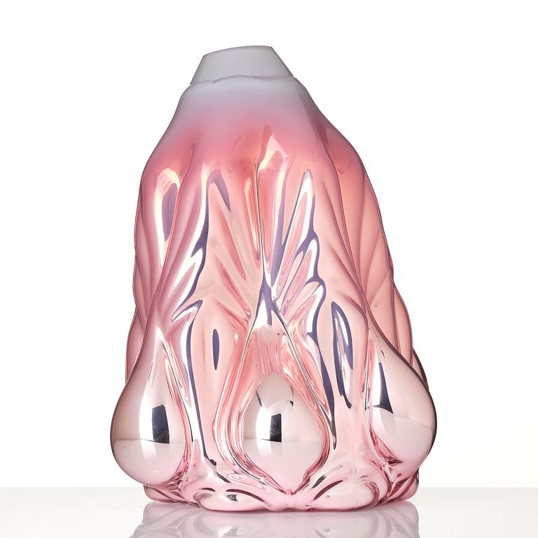 Hanna Hansdotter, a "Dripping print" glass sculpture, ed. AP 1/2, The Glass Factory, Boda Glasbruk, Sweden 2018.