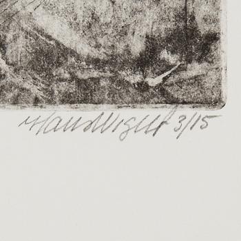 ETCHINGS, 3 pieces, one of wich Hans Wigert.