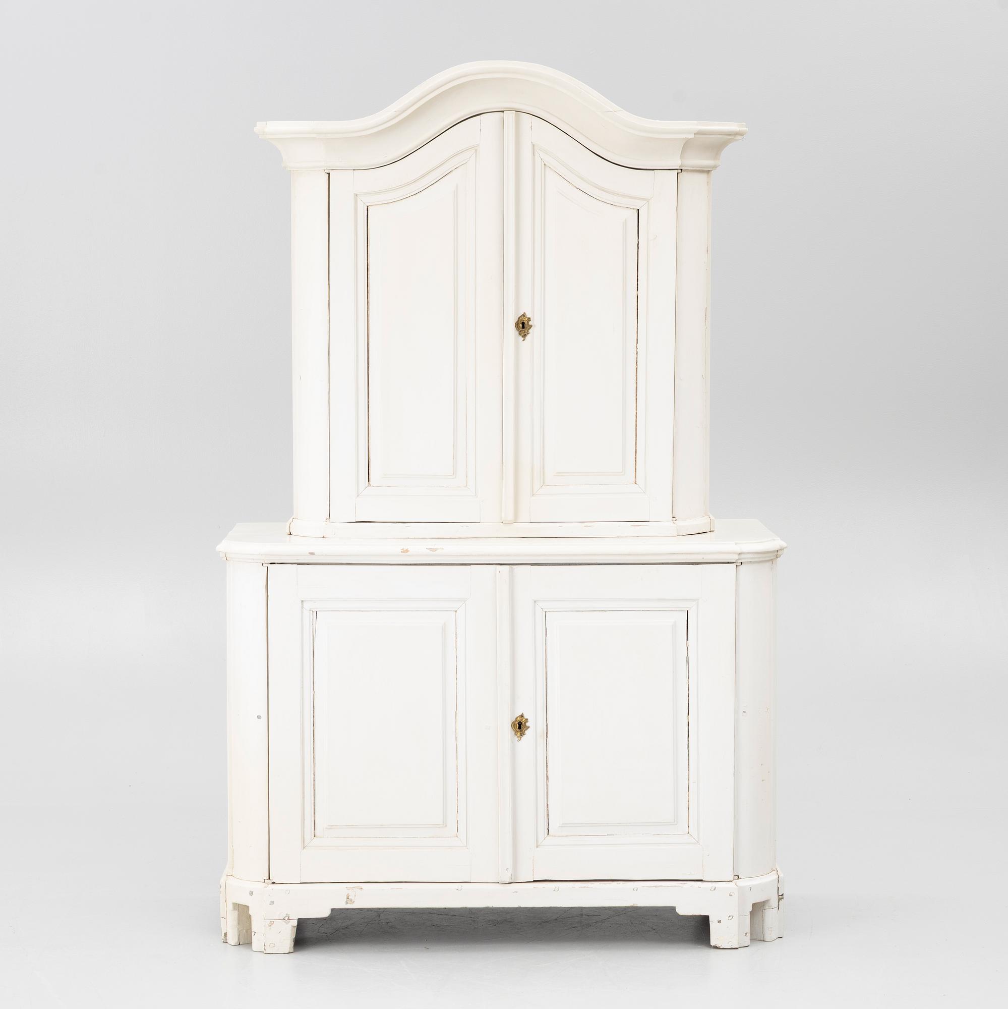 A Swedish rococo cabinet, later part 18th century.