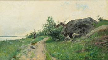 Konrad Simonsson, Coastal Landscape, Summer (3 pieces framed together).