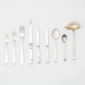 Jacob Ängman, Cutlery set, 62 pieces, silver, "Rosenholm", GAB, Stockholm and Eskilstuna, some 1980.