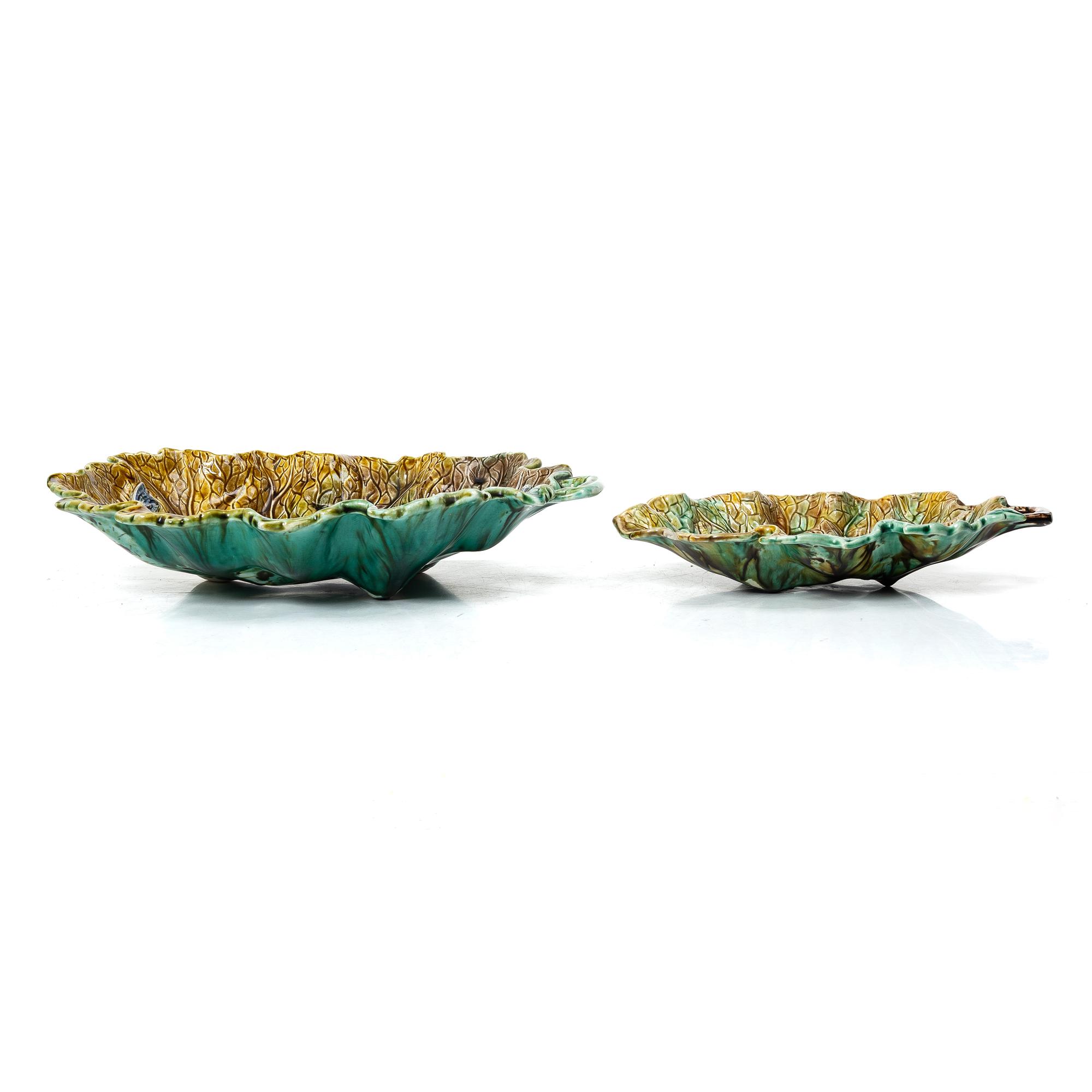 Rörstrand, Two dishes, majolica, late 19th century.