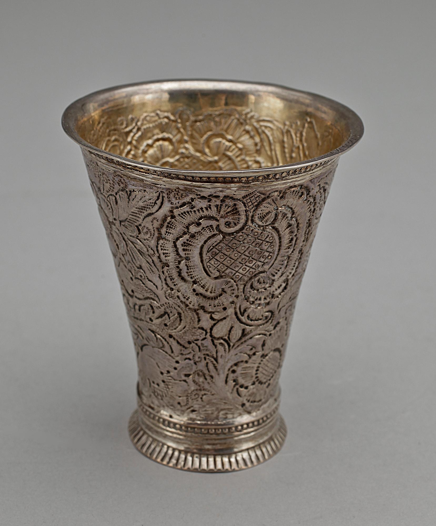 BÄGARE, silver, Erik Ericsson, 1795, Uppsala. Vikt ca 59 g.