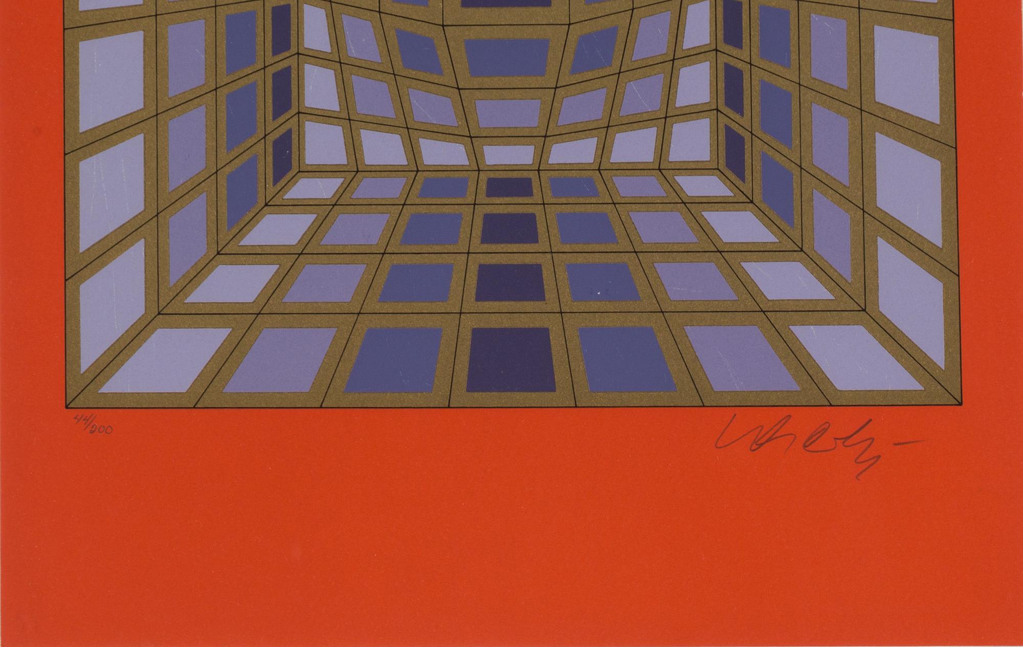 VICTOR VASARELY, serigraphy, signed and numbered 44/200.
