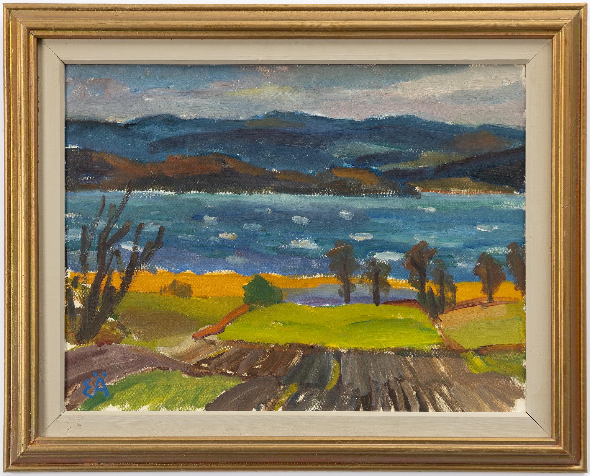 Erling Ärlingsson, "Utsikt tvärs över Fryken, stormig höstdag 1962".