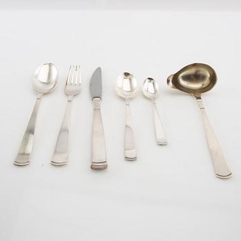 Jacob Ängman, cutlery 36 pcs "Rosenholm" GAB Stockholm 1980s.