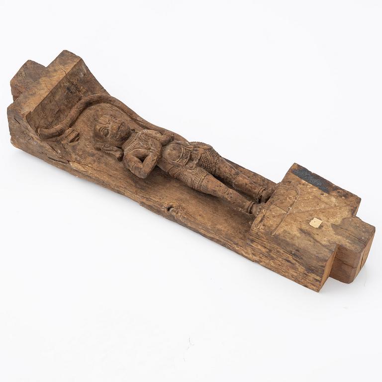 Relief/arkitektoniskt element, trä. Indien, 1900-tal.