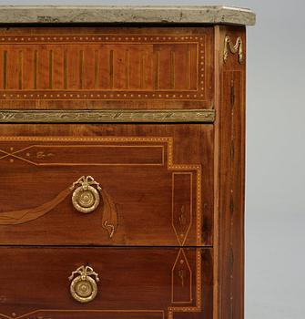 A Gustavian commode by N P Stenström (master in Stockholm 1781-1790), late 18th century, not signed.