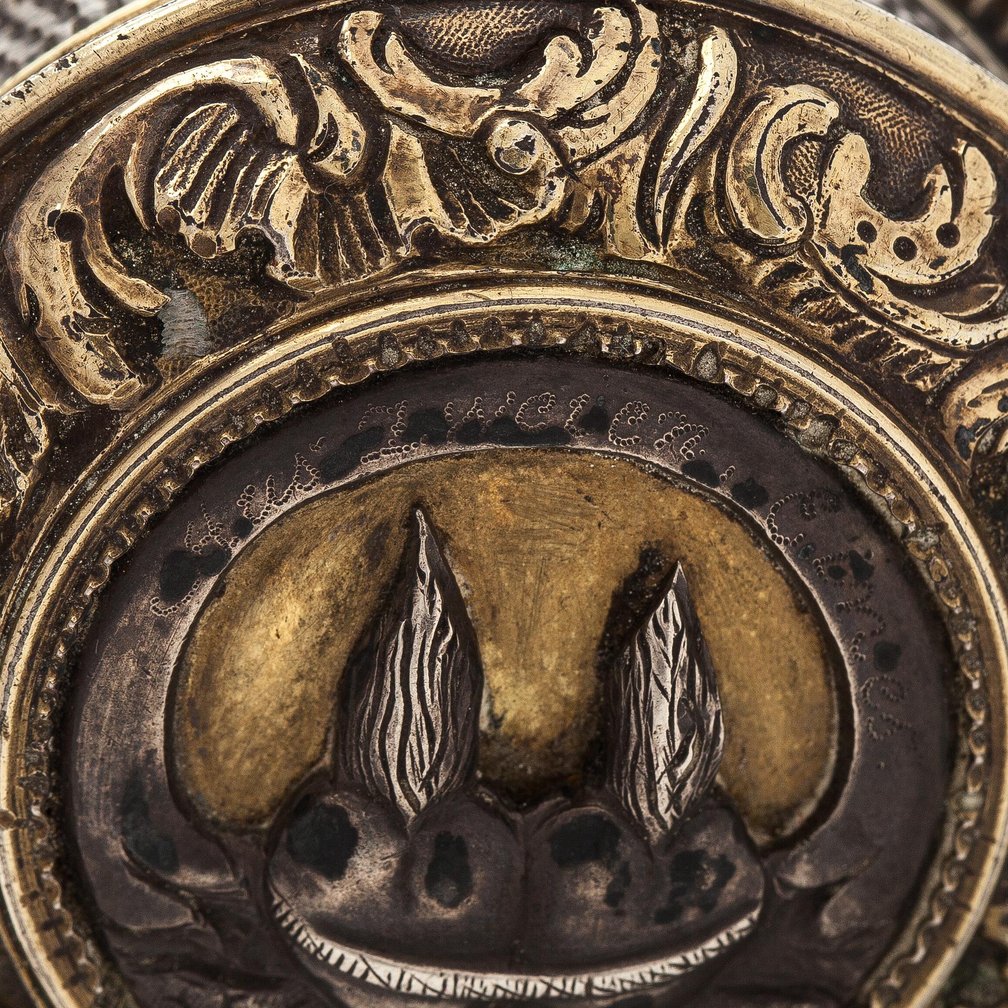 Silver case with concealed compartment, engraved 1776.