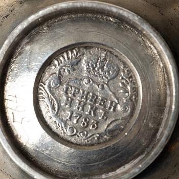 Alexander Benediktowitsch Ljubawin, kåsa / kovsh, silver, St Petersburg, Ryssland 1896-1908.