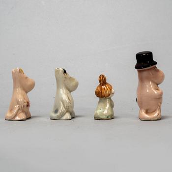 SIGNE HAMMARSTEN-JANSSON, eight ceramic Moomin figurines from Arabia, Finland, 1950's.