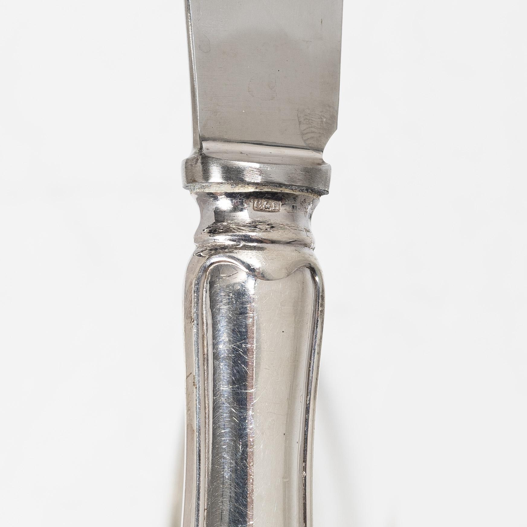 A 139 piece 'Hansa' silver cutlery service, mostly C.G. Hallberg, Mid 20th Century.