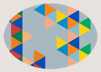 KG Nilson, serigrafia, signeerattu ja päivätty 1985, numeroitu 12/60.