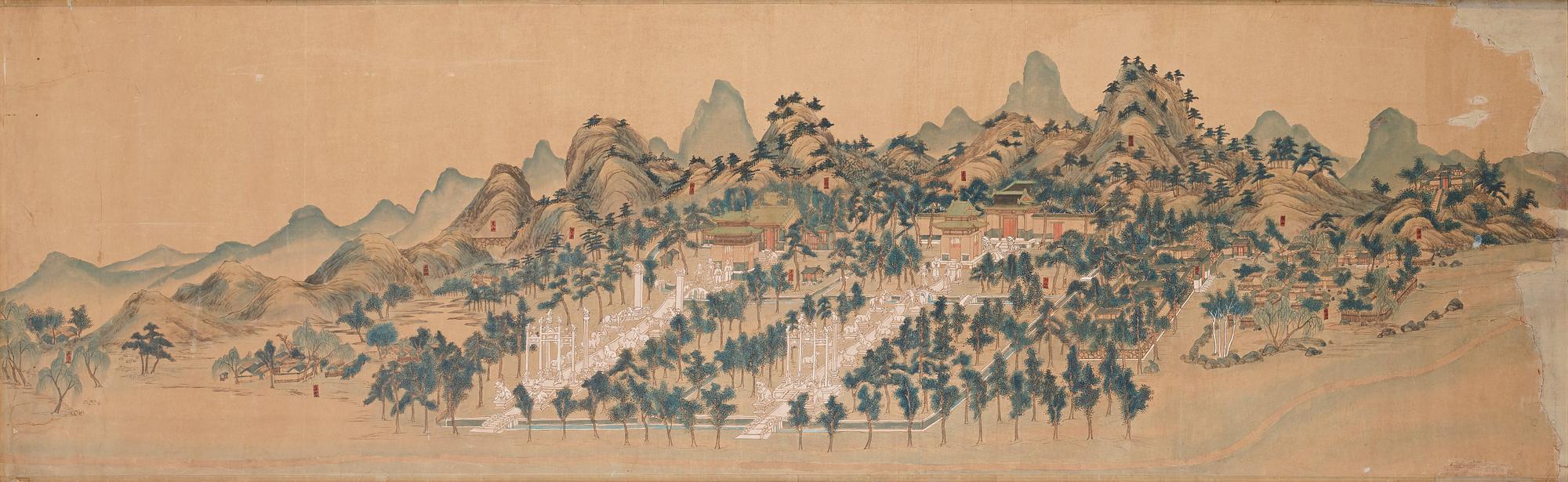 A long scroll painting by unknown Chinese artist, Qing dynasty/early 20th Century.