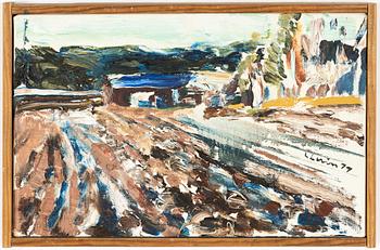 Lars Lerin, 'Vårvinter, Gräs'.