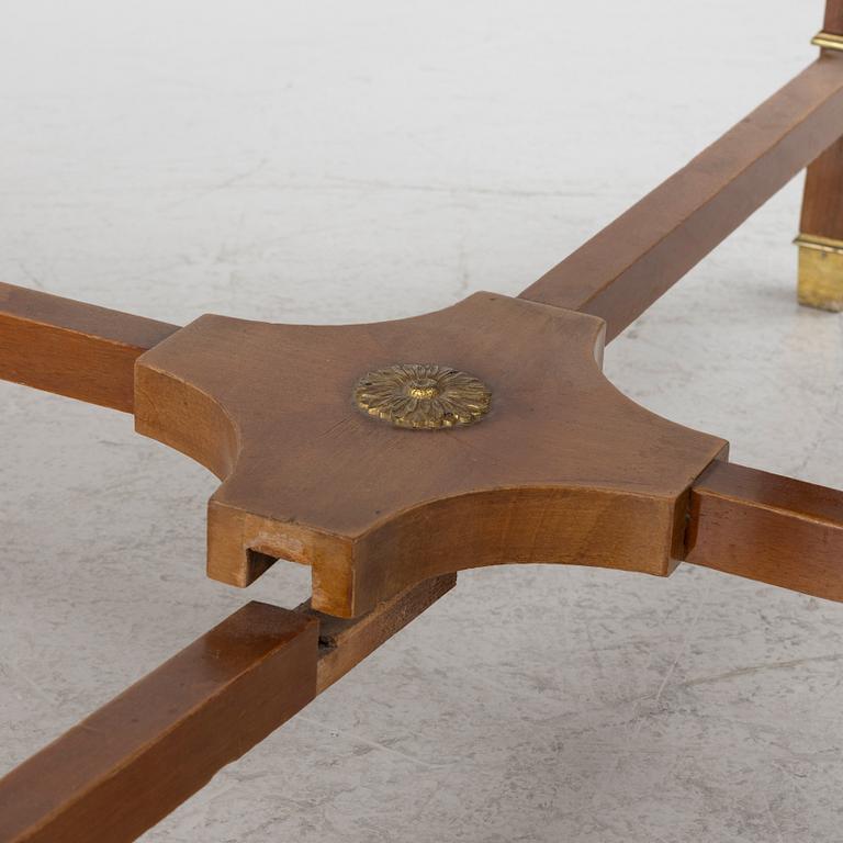 A sofa, two armchairs, four chairs and table, Empire style, 20th century.